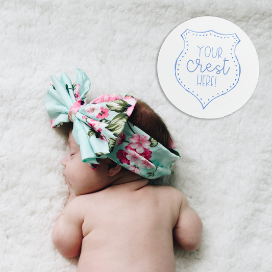 *Custom Crest Add On* 6 inch Baby Name Wood Sign