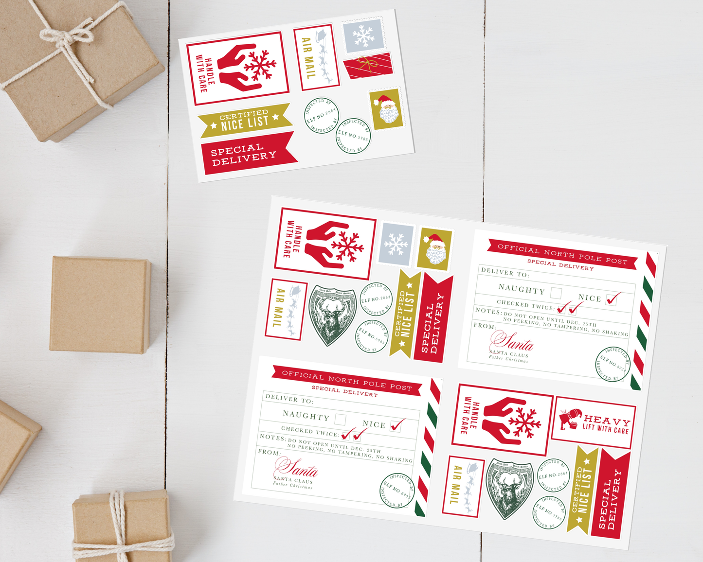 Christmas North Pole Postage Sticker Sheet