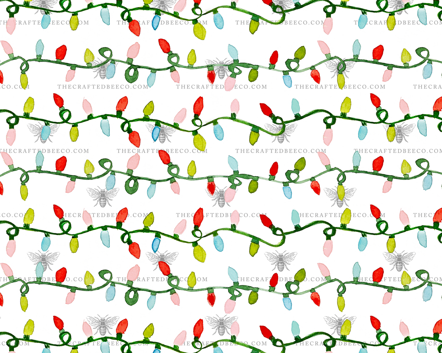 Watercolor Christmas Lights Wide-Leg Pajama Pants