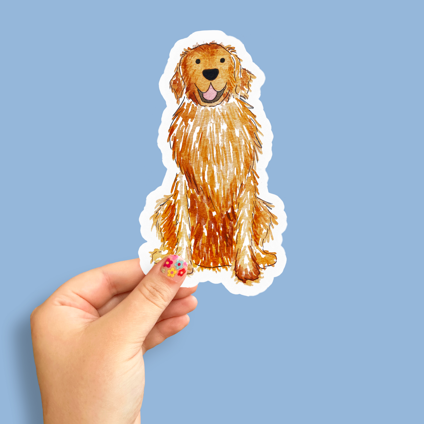 Golden Retriever Kiss Cut Stickers - 6"