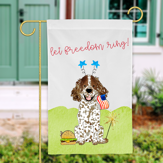 Spaniel Garden Flag for Fourth of July