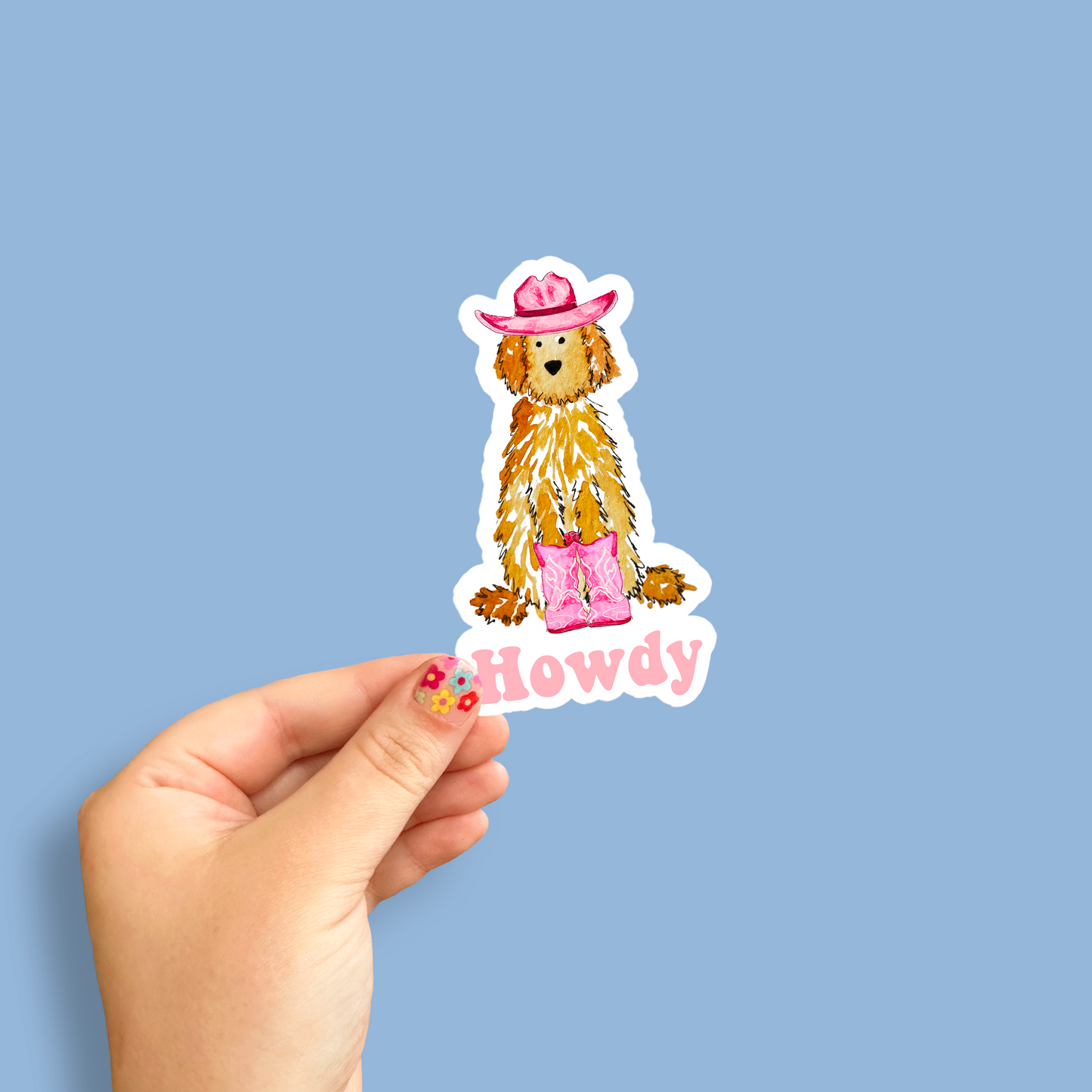 Howdy Cowgirl Doodle Decal Sticker