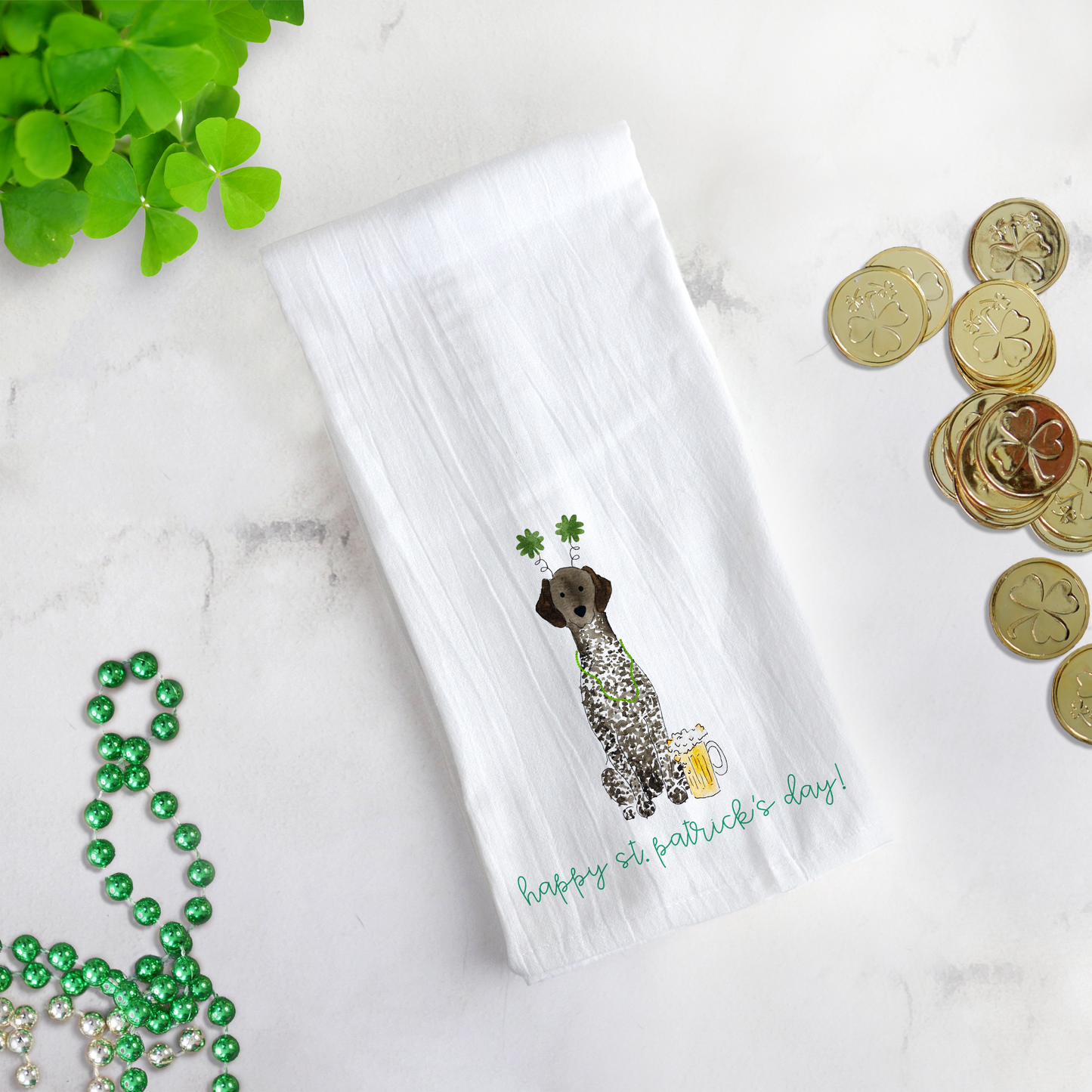 Lucky St. Patrick's Day GSP Tea Towel