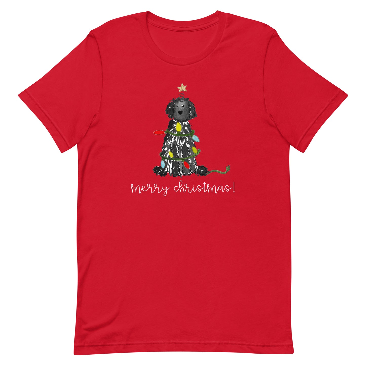 Festive Christmas Black Doodle Bella Canvas Tee