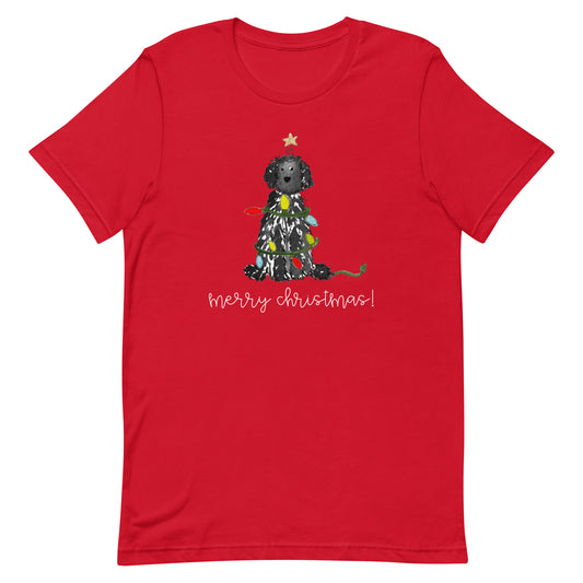 Festive Christmas Black Doodle Bella Canvas Tee