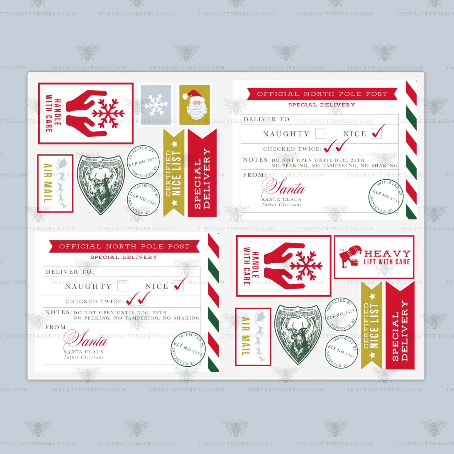 Christmas North Pole Postage Sticker Sheet