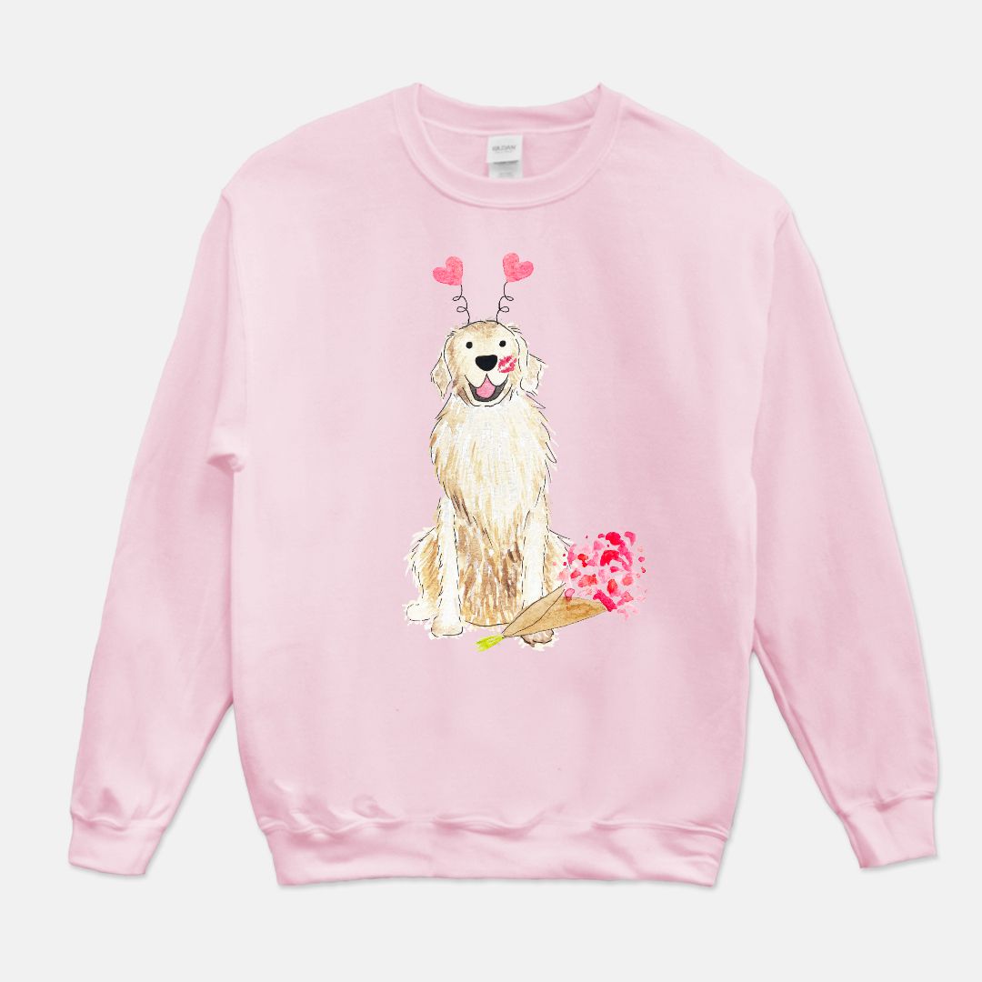Lovey Dovey Light Golden Retriever Sweatshirt