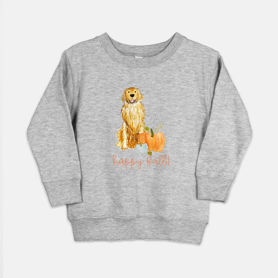 Fall Pumpkin Golden Retriever Toddler Sweatshirt