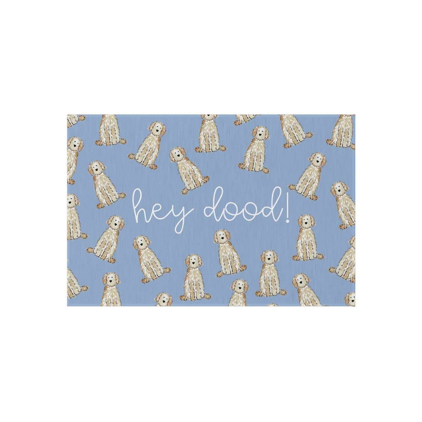Hey Dood Cream Goldendoodle Welcome Mat
