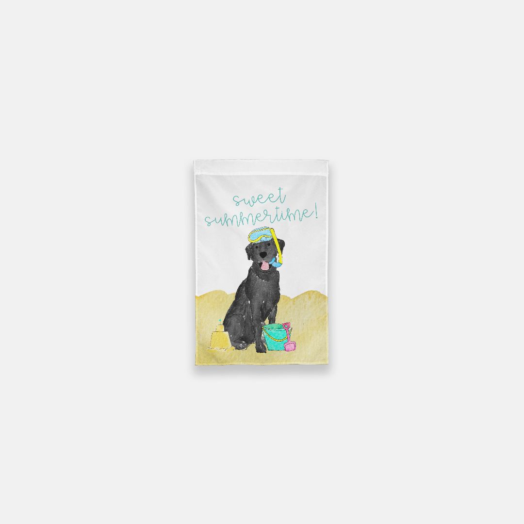 Sandy Summer Lab Garden Flag