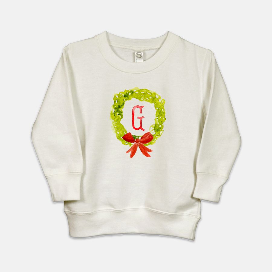 Monogram Wreath Toddler Sweatshirt