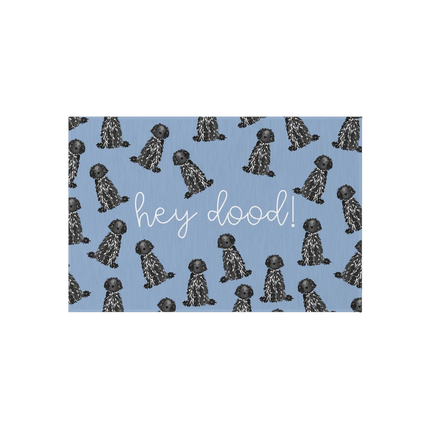 Hey Dood Black Goldendoodle Welcome Mat