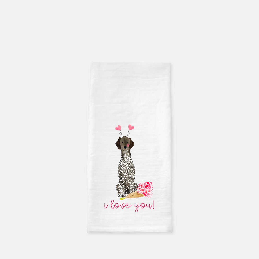 Lovey Dovey GSP Tea Towel