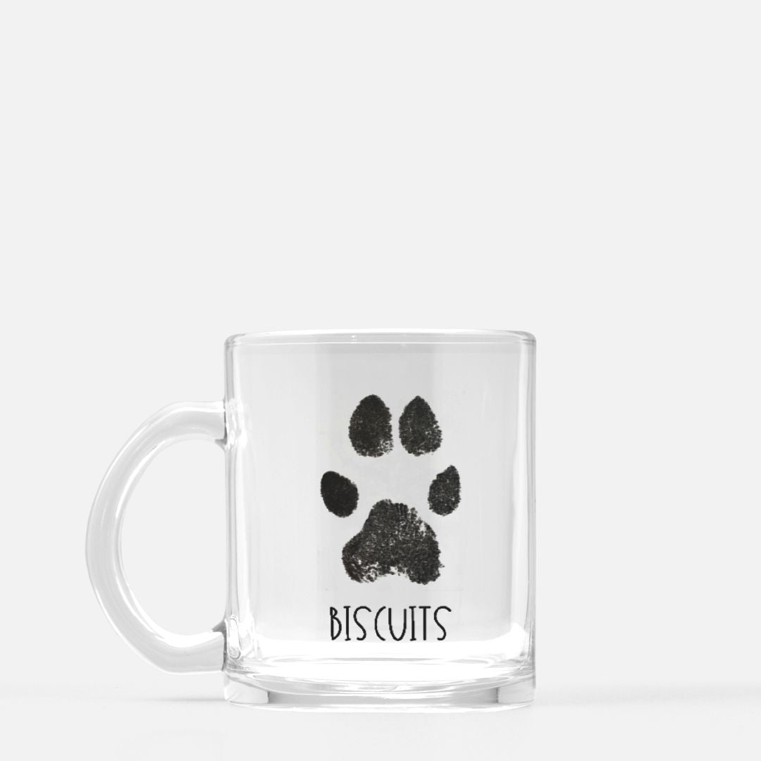 Paw Print Glass Mug
