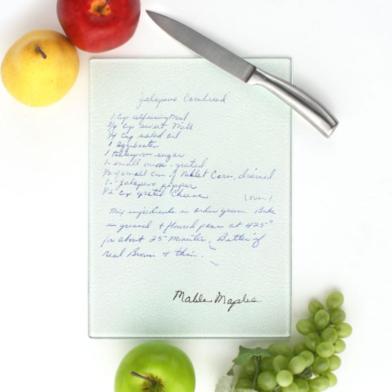 Personalized Handwritten Recipe Cutting Board - Small (11.5" x 8")