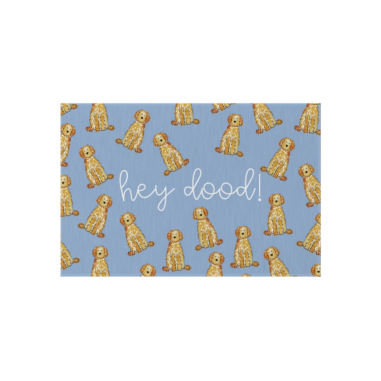 Hey Dood Apricot Goldendoodle Welcome Mat