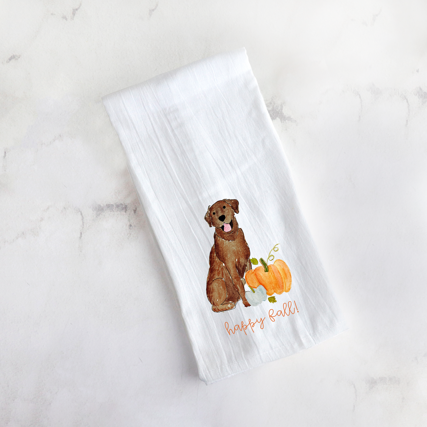 Fall Pumpkin Lab Tea Towel