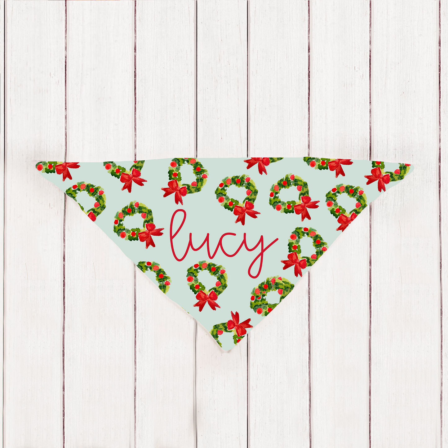 Personalized Watercolor Wreath Dog Bandana