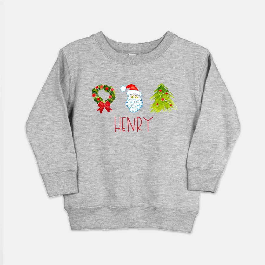 Personalized Christmas Trio Toddler Sweatshirt