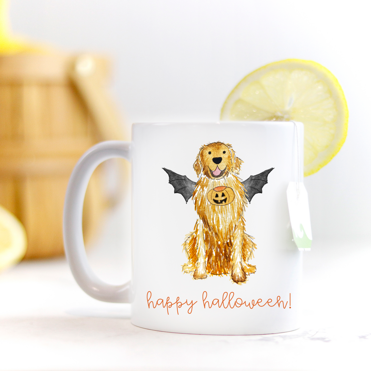 Spooky Halloween Golden Retriever Mug