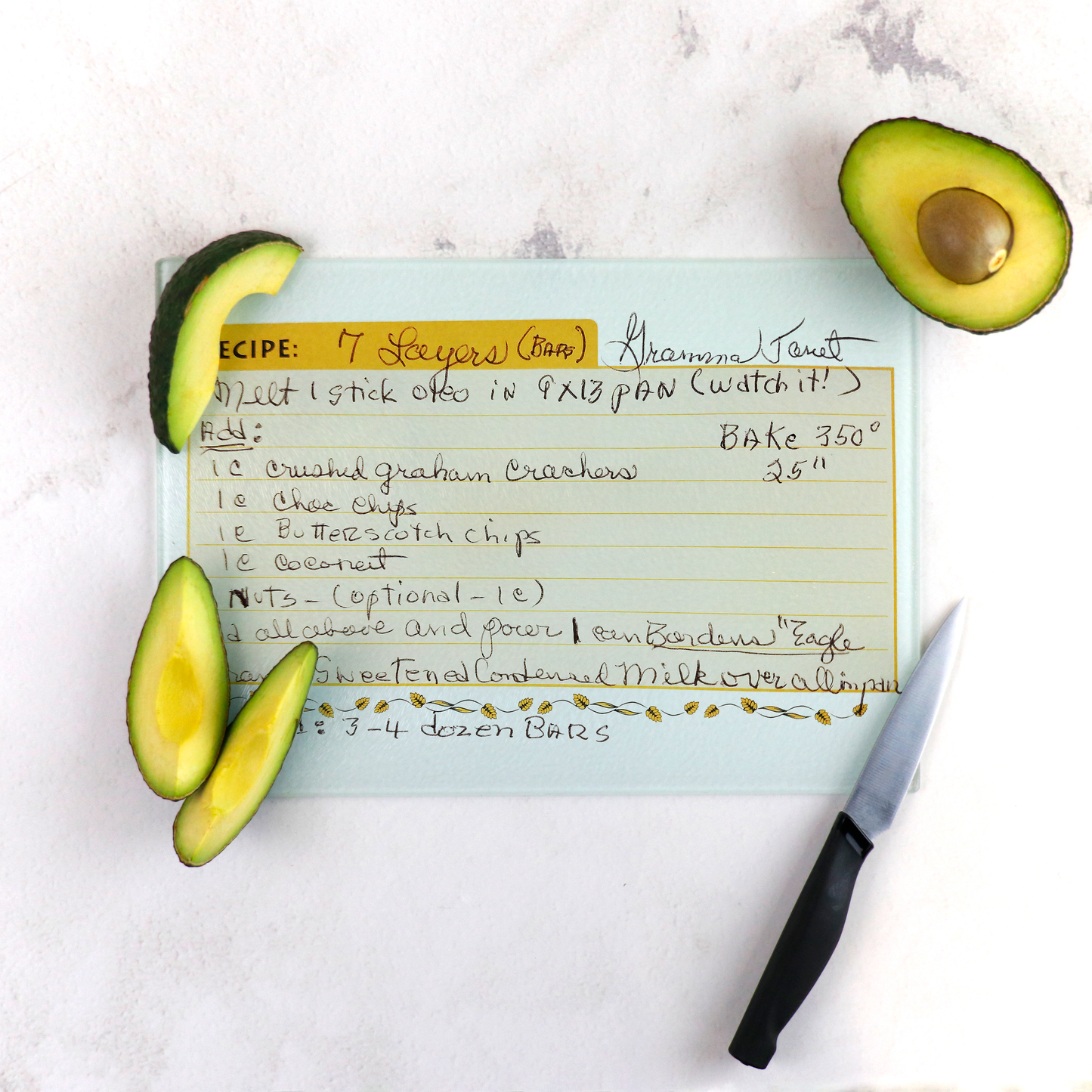 Personalized Handwritten Recipe Cutting Board - Small (11.5" x 8")