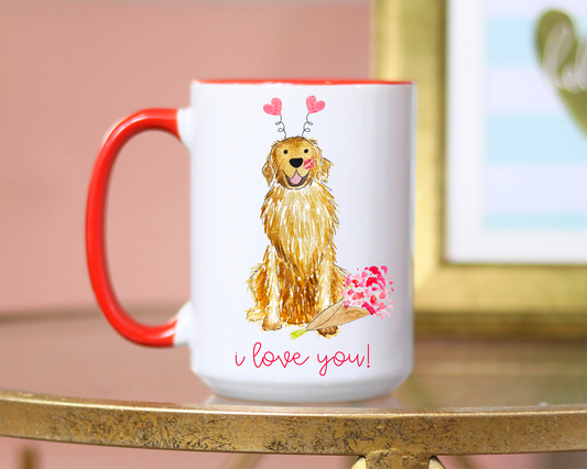 Lovey Dovey Golden Retriever Mug