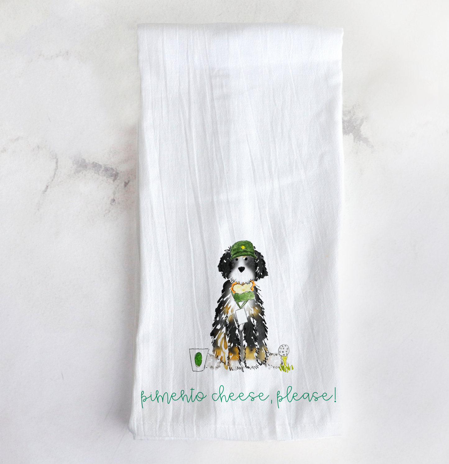 Golf Patron Doodle Tea Towel
