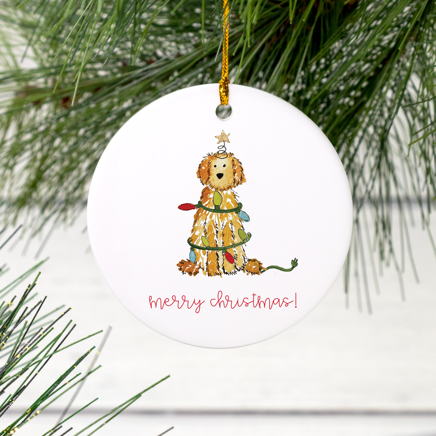 Festive Christmas Doodle Ornament