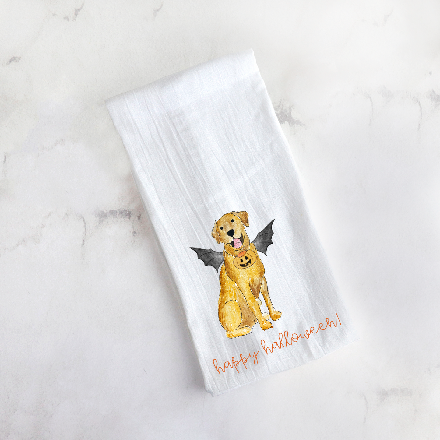 Spooky Halloween Lab Tea Towel