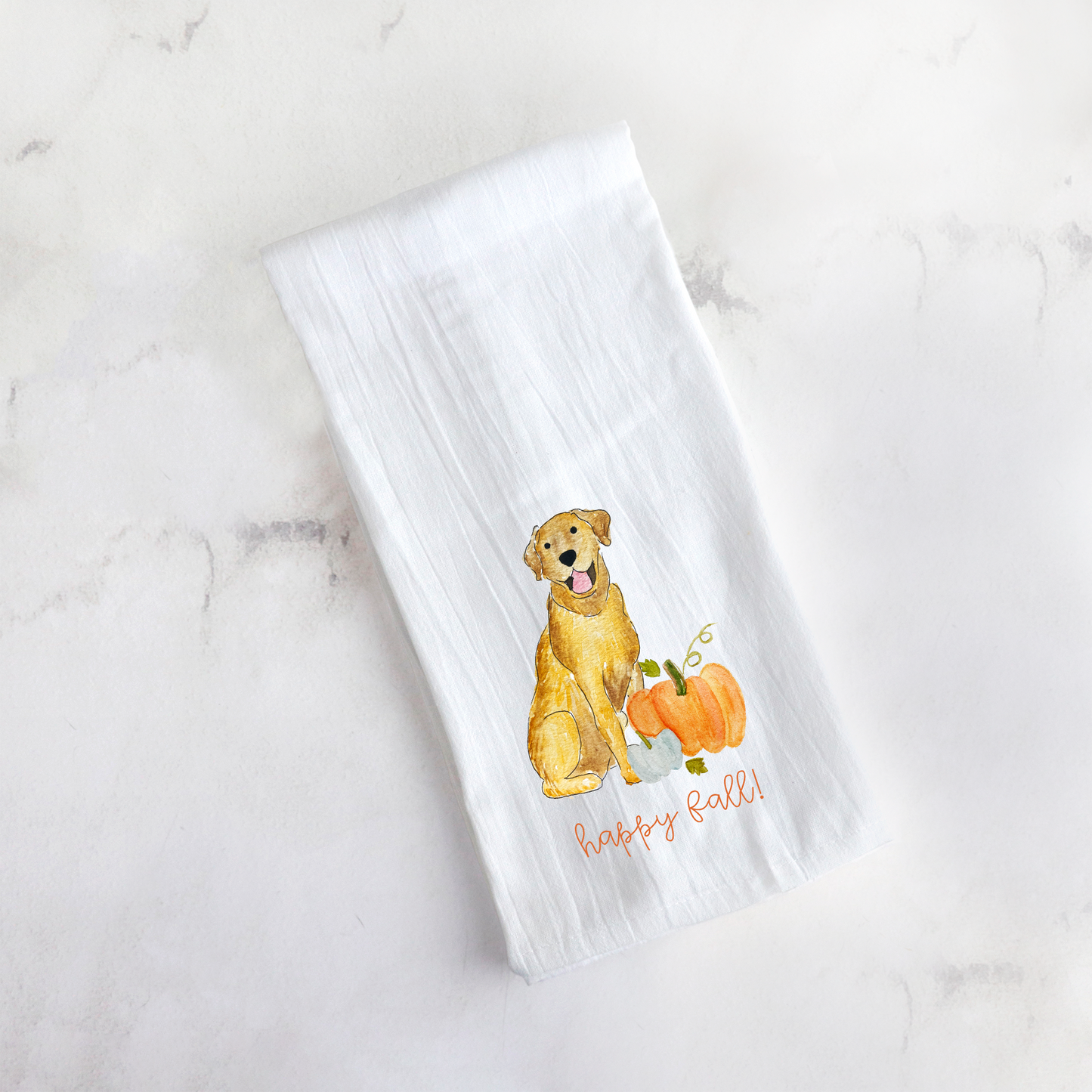 Fall Pumpkin Lab Tea Towel
