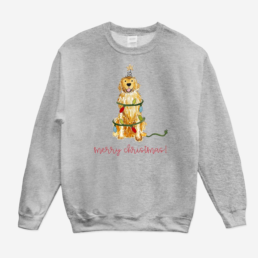 Festive Christmas Golden Retriever Unisex Sweatshirt
