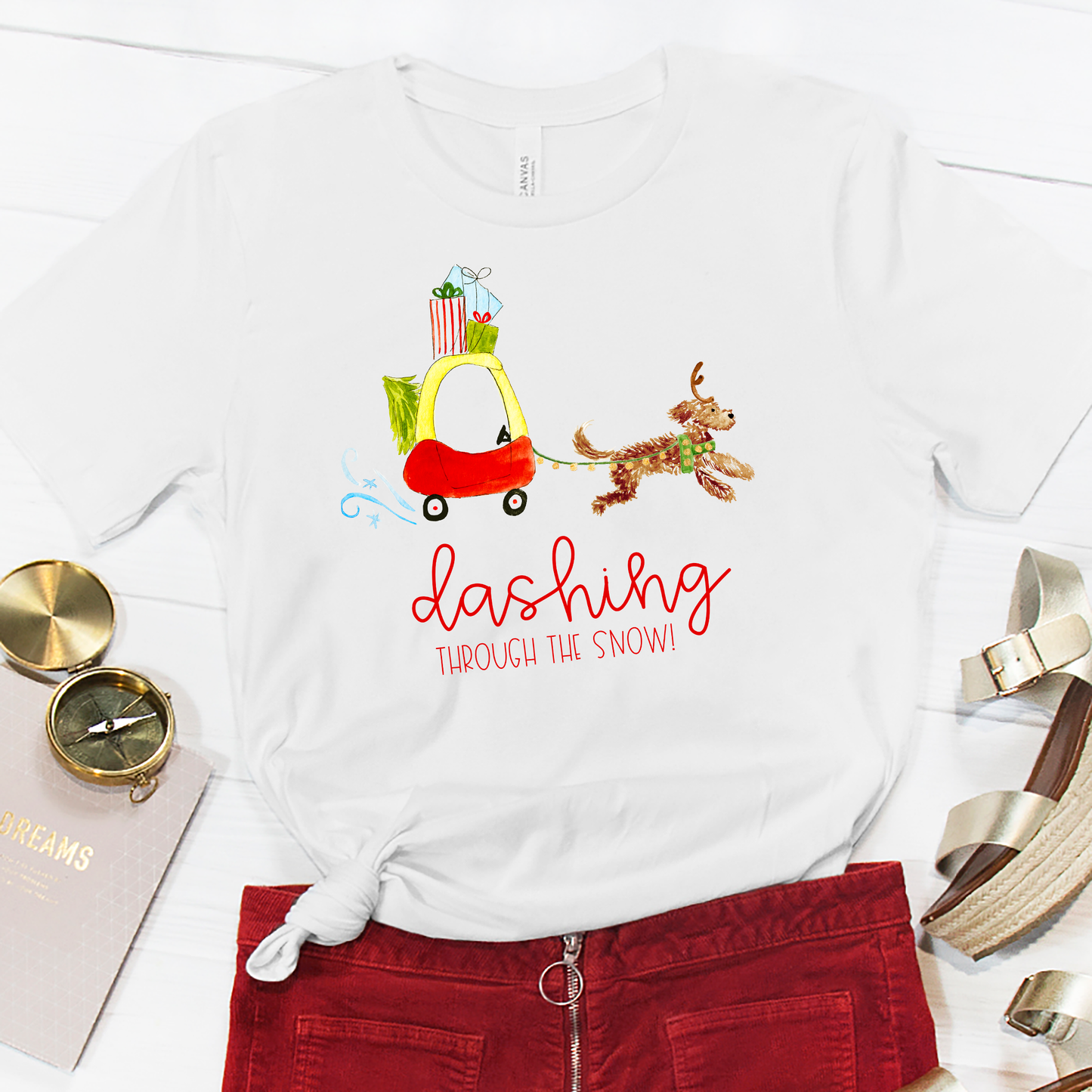 Goldendoodle Christmas Play Car Unisex Tee