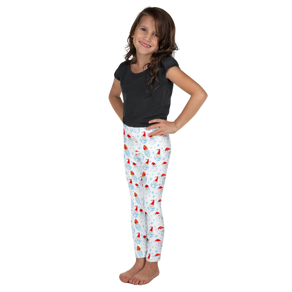 Watercolor Saint Nick Pattern Toddler & Kid's Leggings