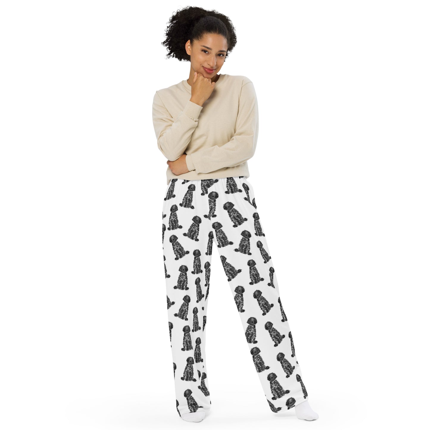 Black Doodle Pajama Pants | Black Goldendoodle Pajamas
