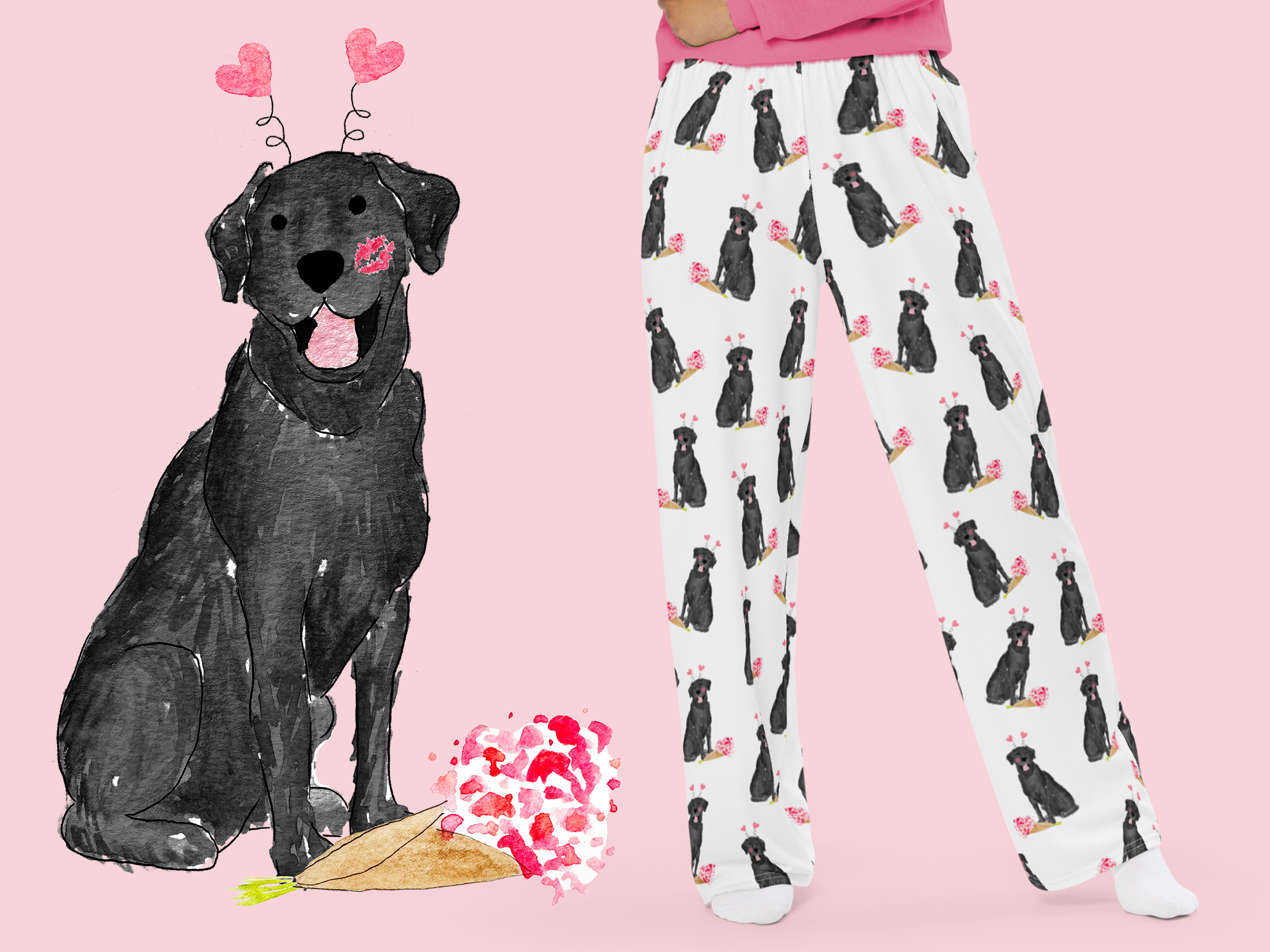 Lovey Dovey Black Lab Pajama Pants – The Crafted Bee Co.