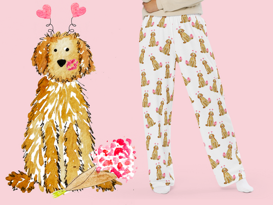 Lovey Dovey Apricot and Cream Doodle Pajama Pants