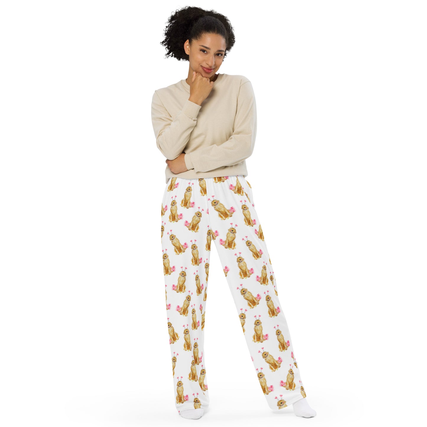 Lovey Dovey Valentines Golden Retriever Pajama Pants | Golden Retriever Pajamas