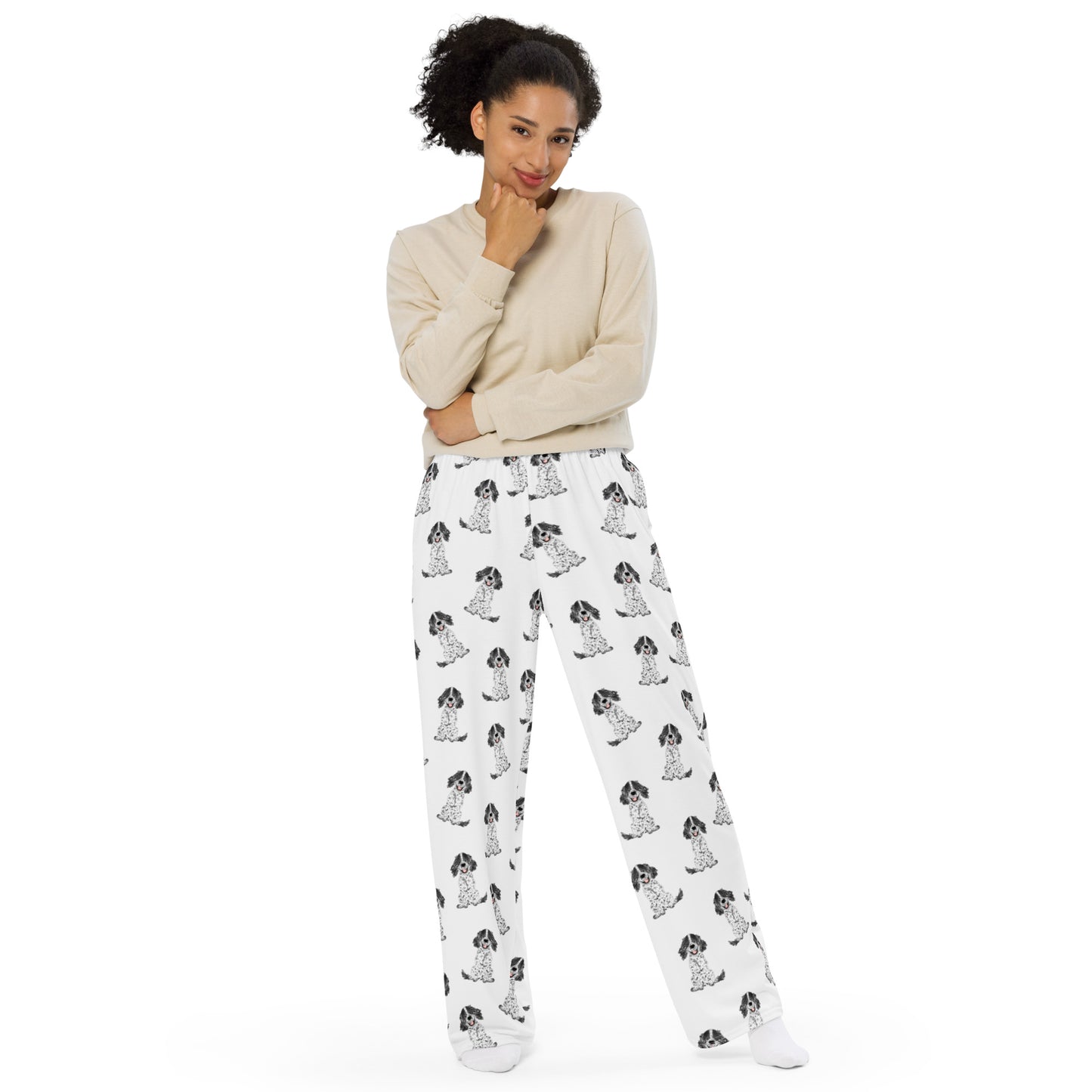 Black Parti Spaniel Pajama Pants