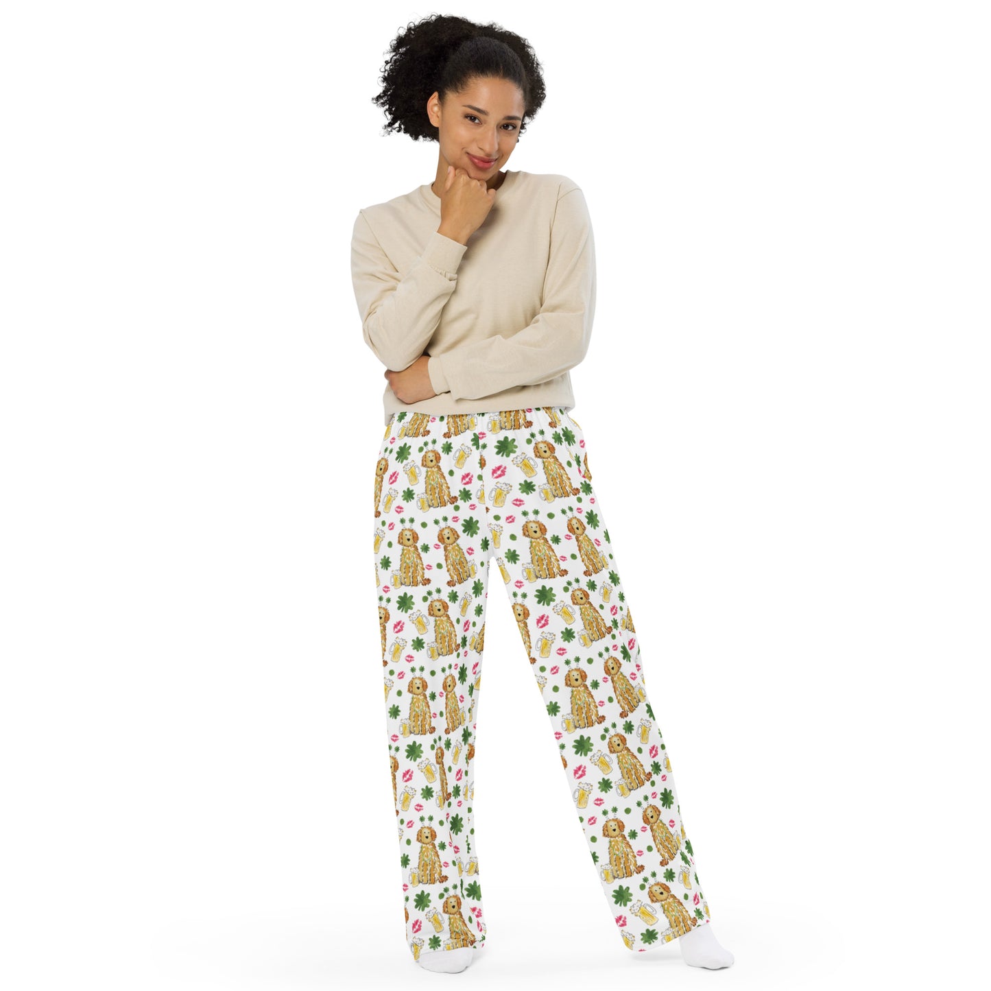 Apricot Lucky Doodle St Patrick's Day Pajama Pants