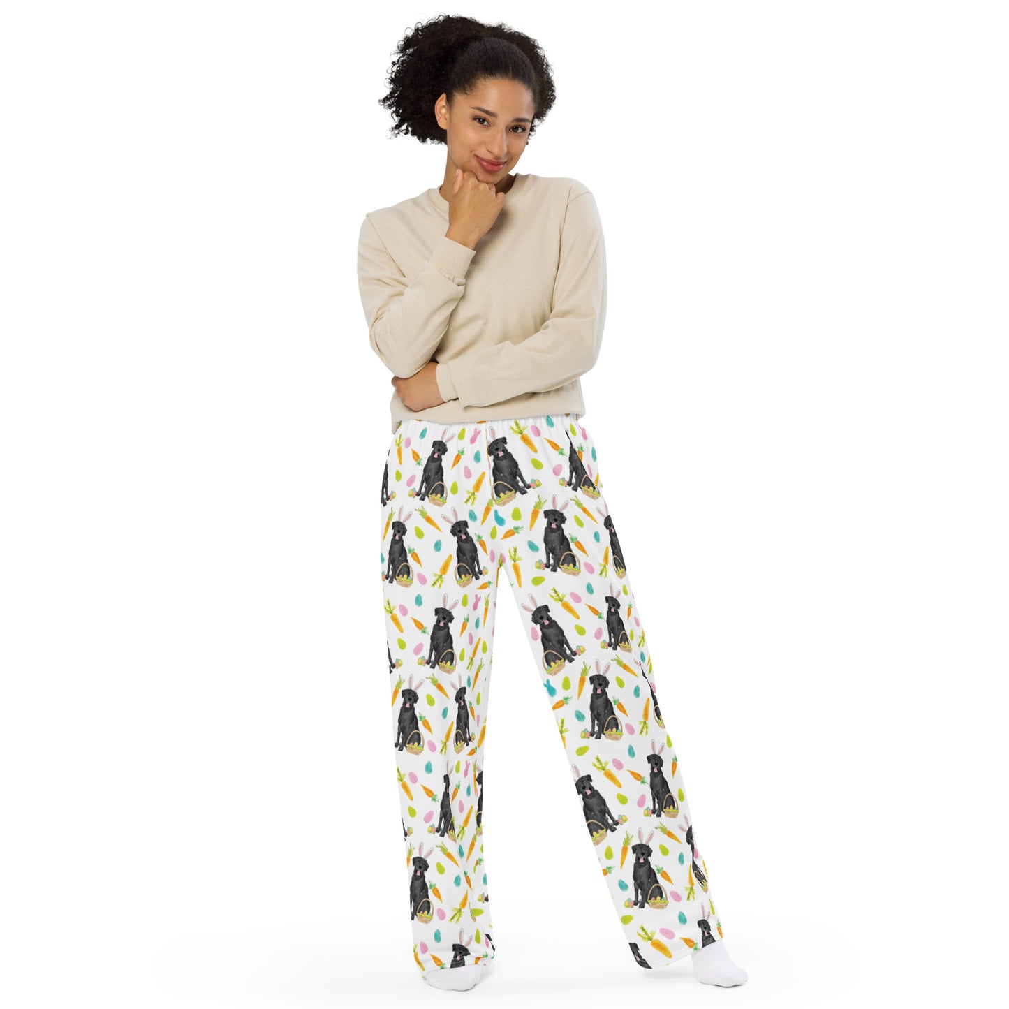 Black Lab Funny Bunny Easter Pajama Pants
