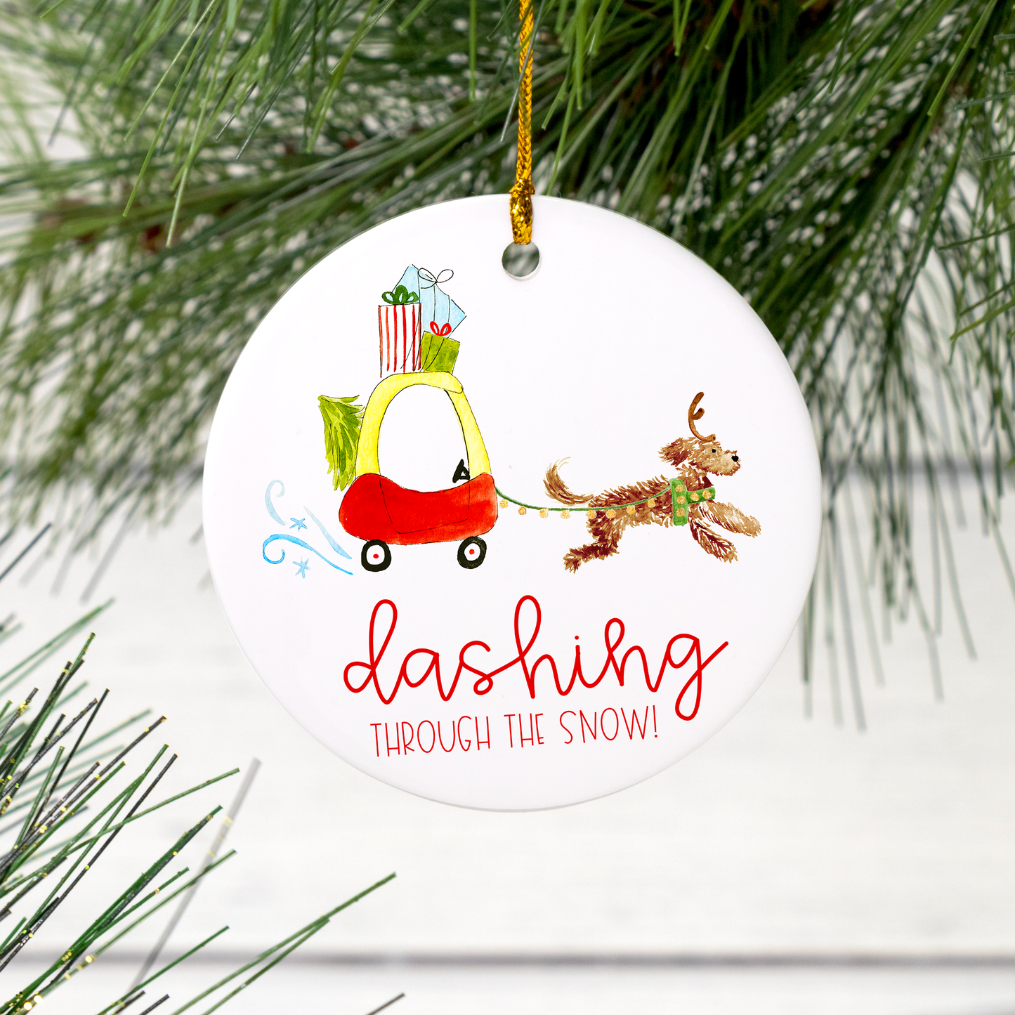 Play Car Christmas Doodle Ornament