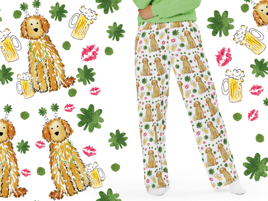 Apricot Lucky Doodle St Patrick's Day Pajama Pants