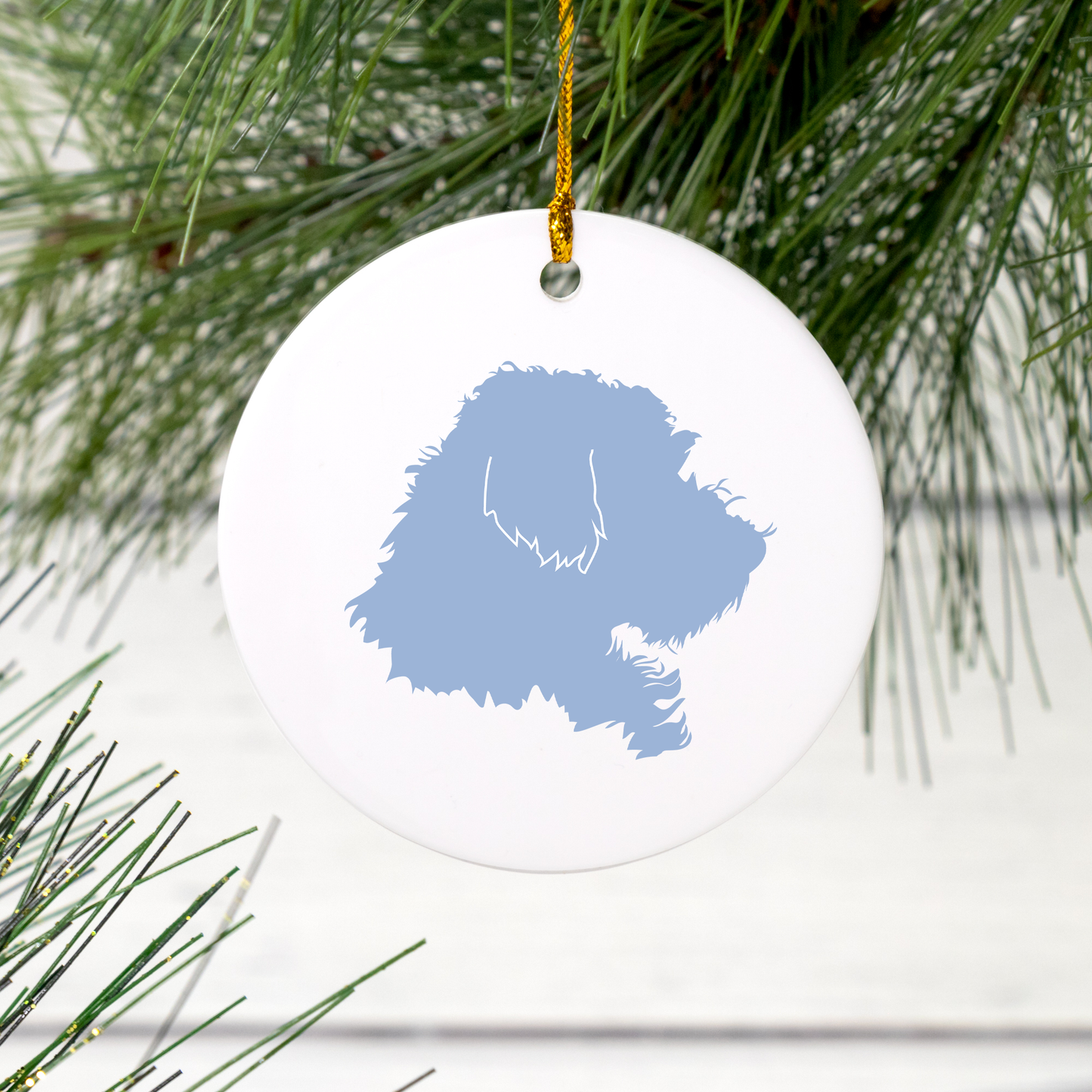 Personalized Silhouette Ceramic Ornament for Children & Pets