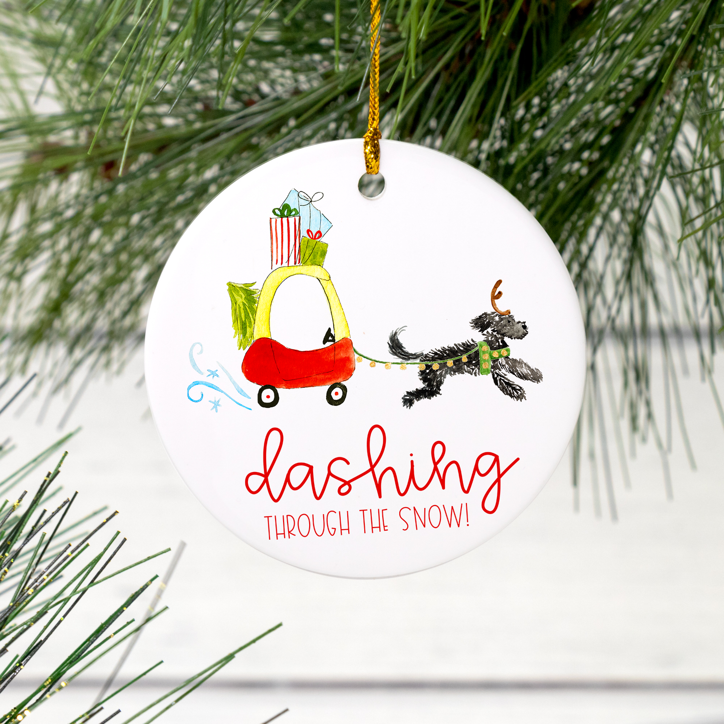 Play Car Christmas Doodle Ornament