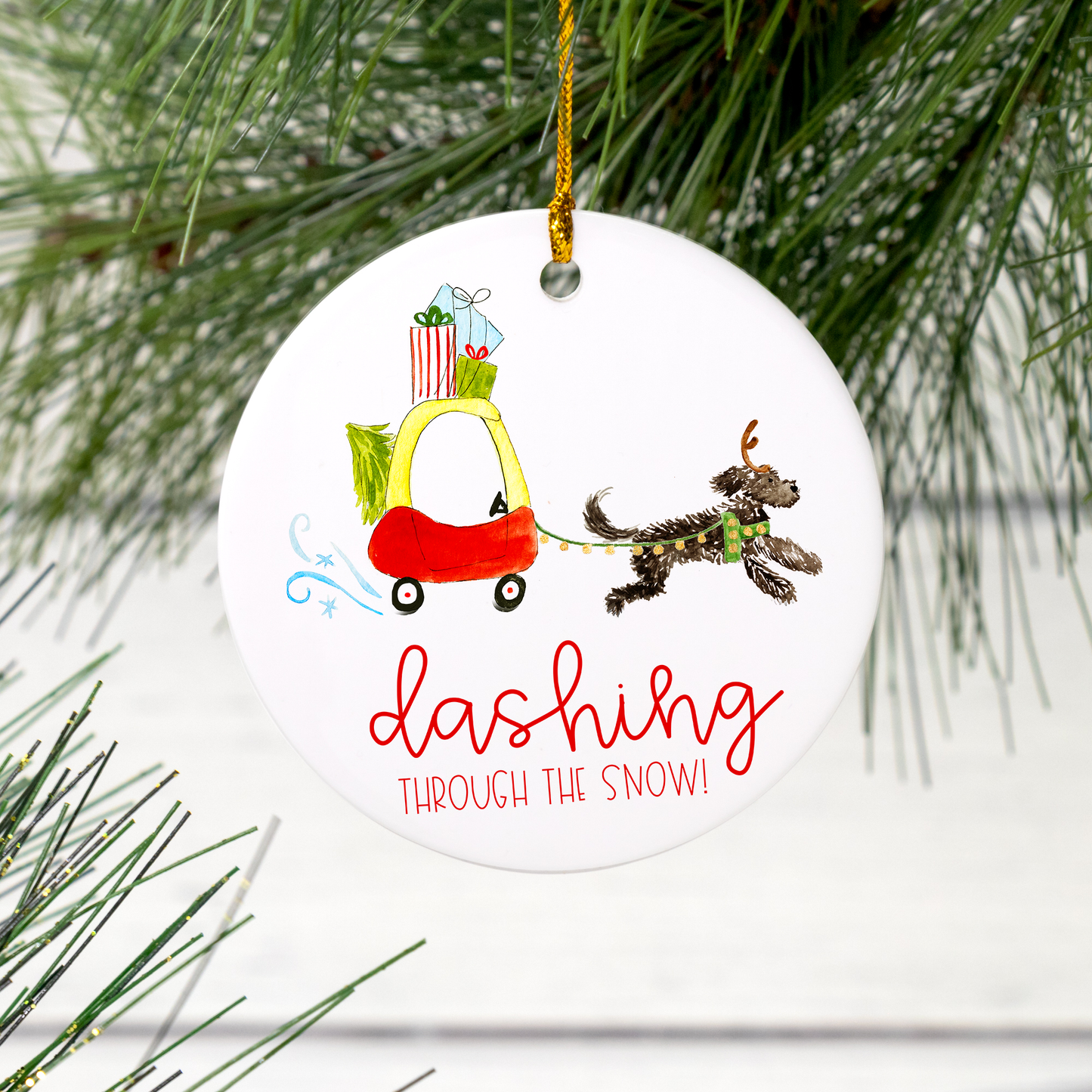 Play Car Christmas Doodle Ornament