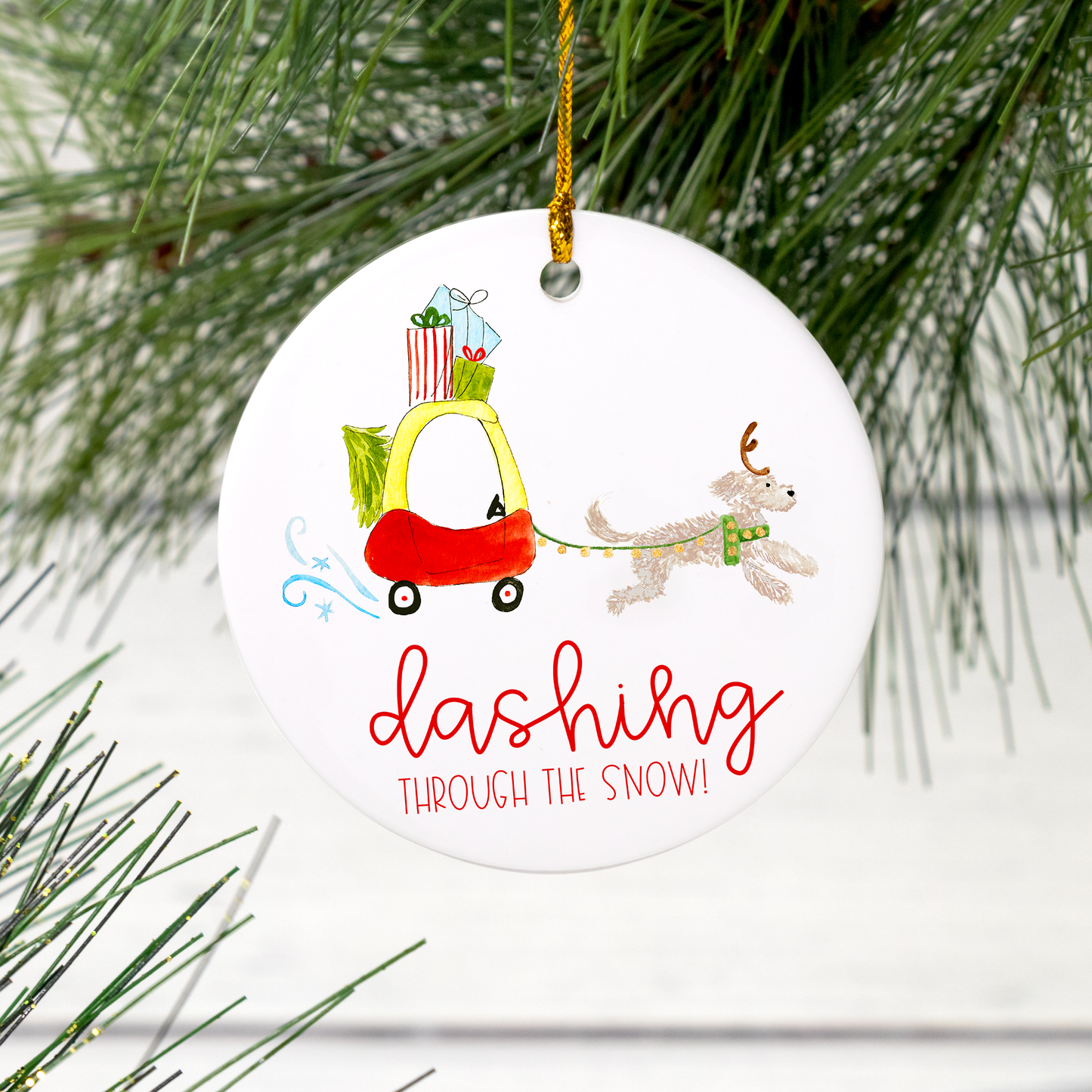 Play Car Christmas Doodle Ornament
