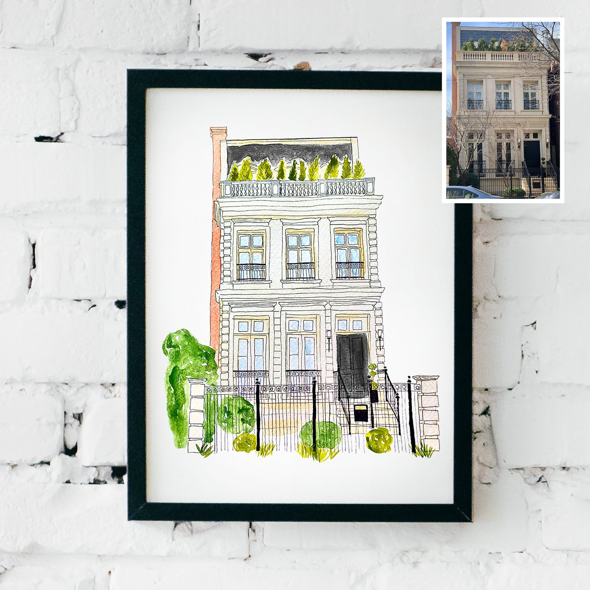 Custom home art print with street name