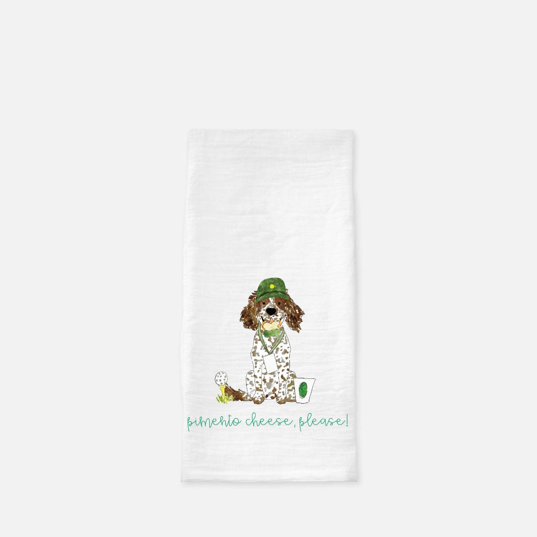 Golf Patron Spaniel Tea Towel