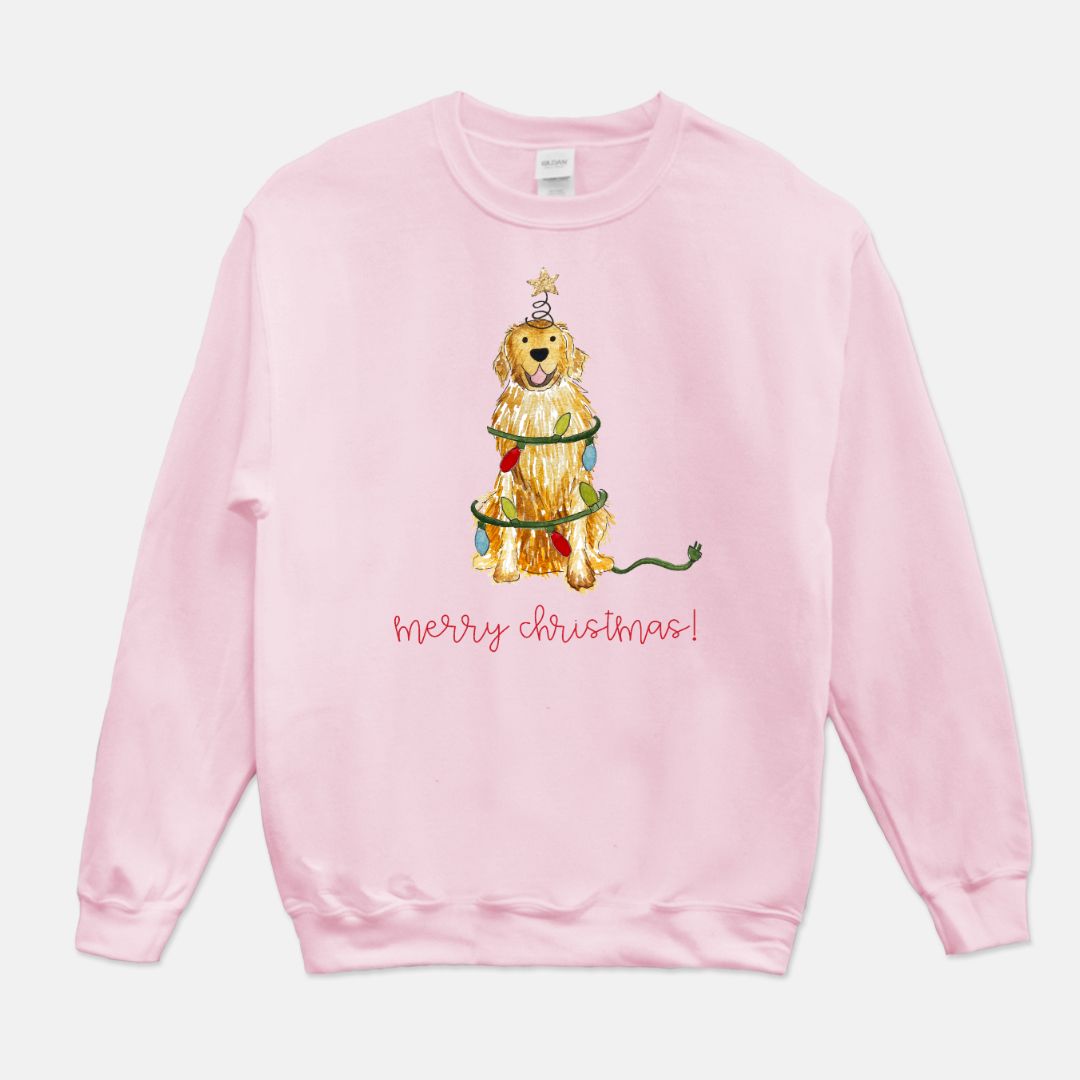 Festive Christmas Golden Retriever Unisex Sweatshirt
