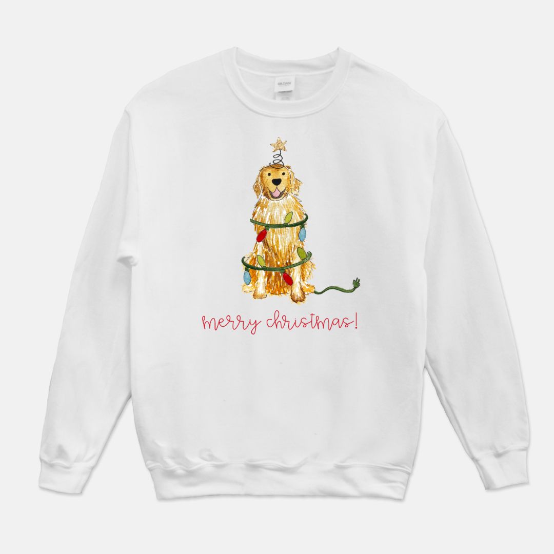 Festive Christmas Golden Retriever Unisex Sweatshirt